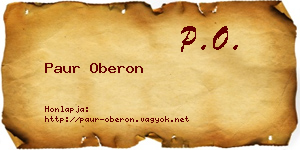 Paur Oberon névjegykártya